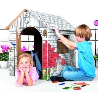 Malerisk Bondegård i pap (Mal selv)