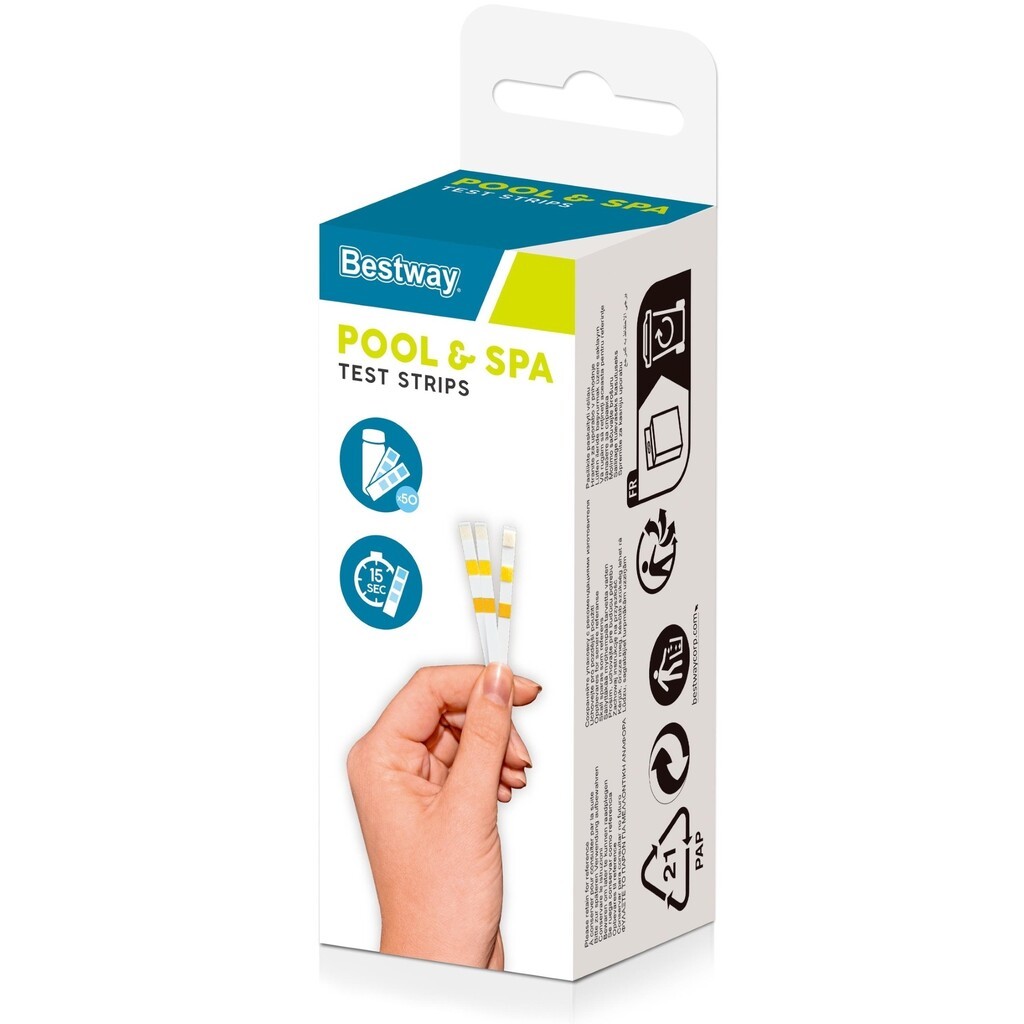 Bestway Pool / Spa teststrimler PH/Klor/Alka (50 stk.)