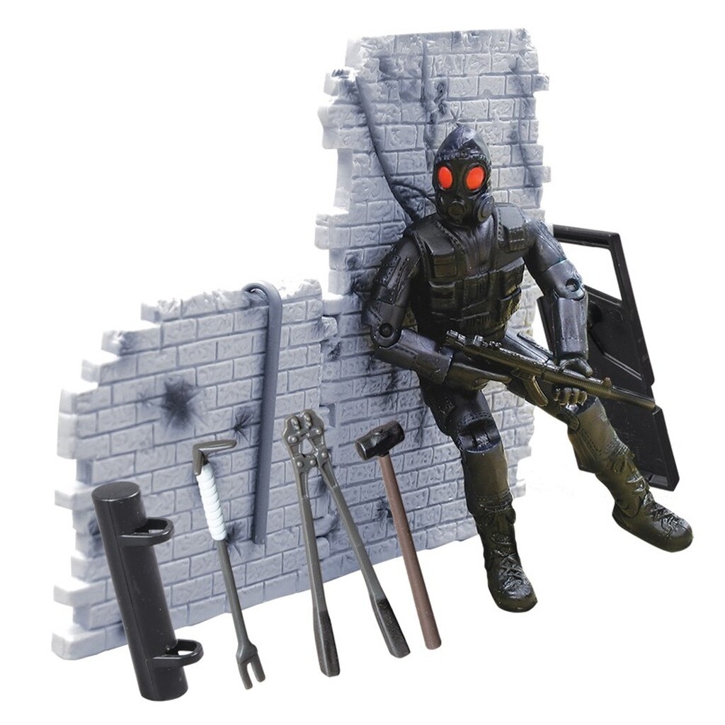 S.W.A.T. Røgdykker Action Figur  med væg Type B 1:18