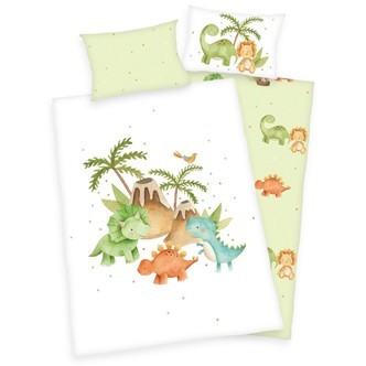 Dinos Sengetøj 100x135 cm - 100 procent bomuld - GREEN by OEKO-TEX