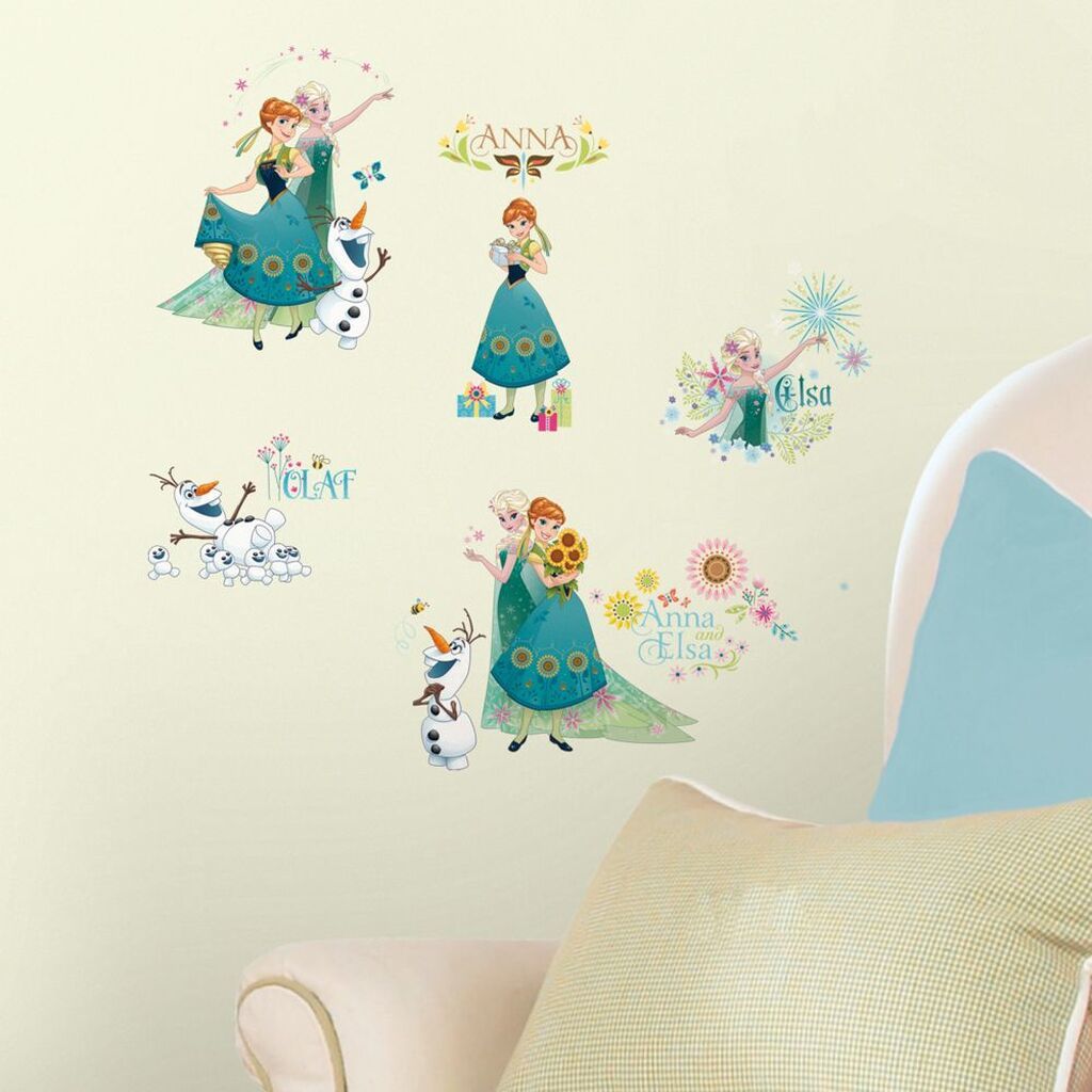 Disney Frost Anna, Elsa & Olaf i foråret Wallstickers