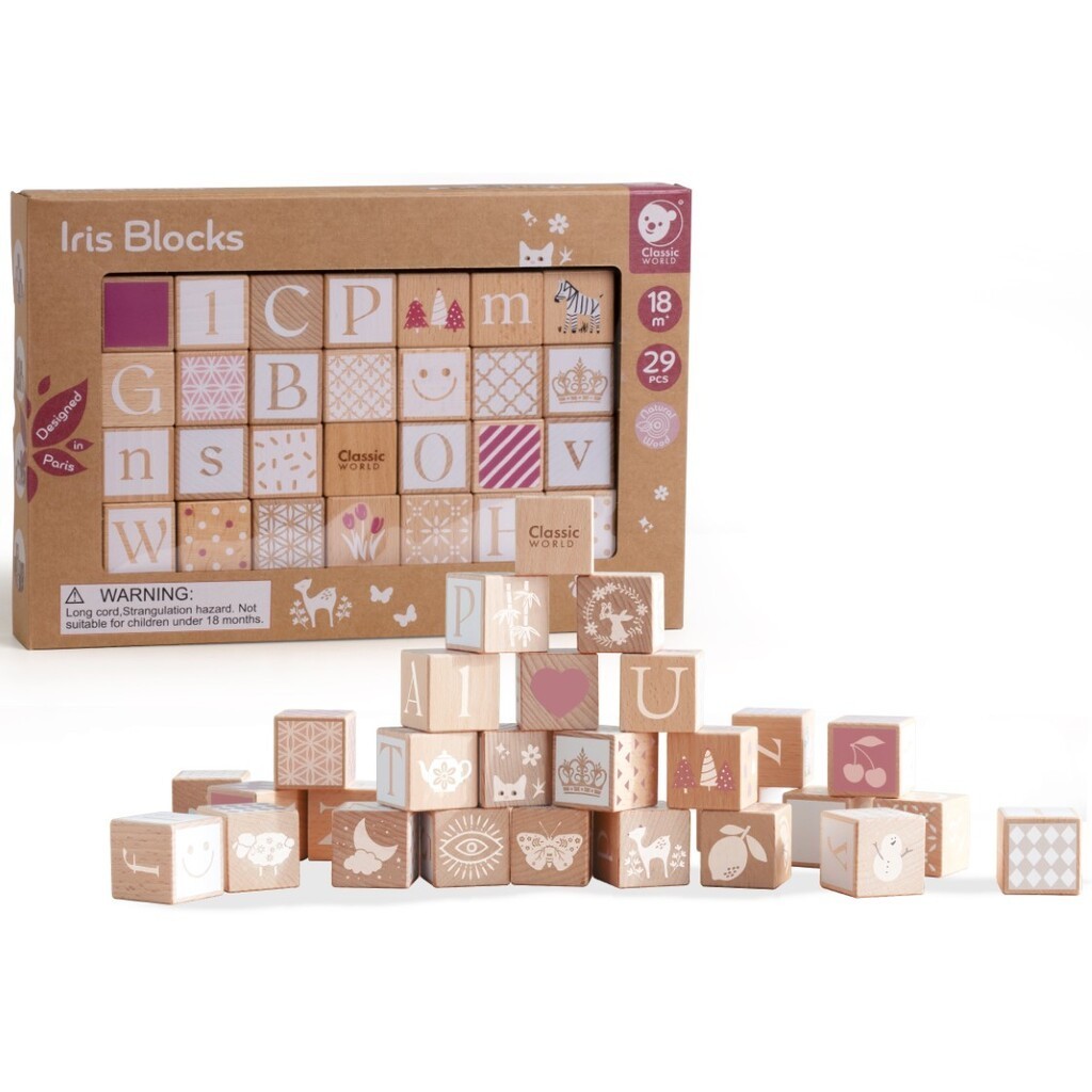 Classic træklodser Vintage Iris  (fra 18 M)