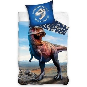 Tyrannosaurus Rex Sengetøj 140 x 200 cm, 100 procent bomuld