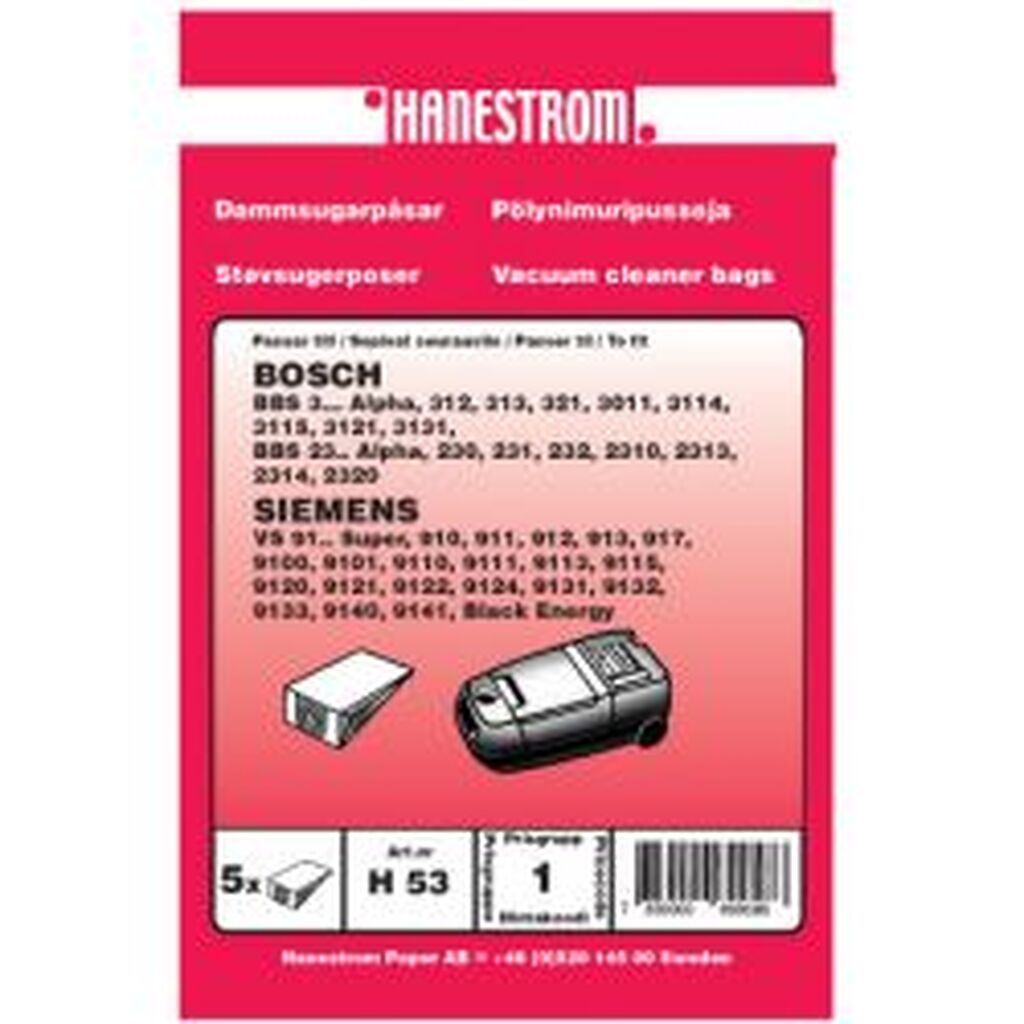 Hanestroem Dammsugarpåsar Bosch Bbs 3, Bbs 23 Alpha
