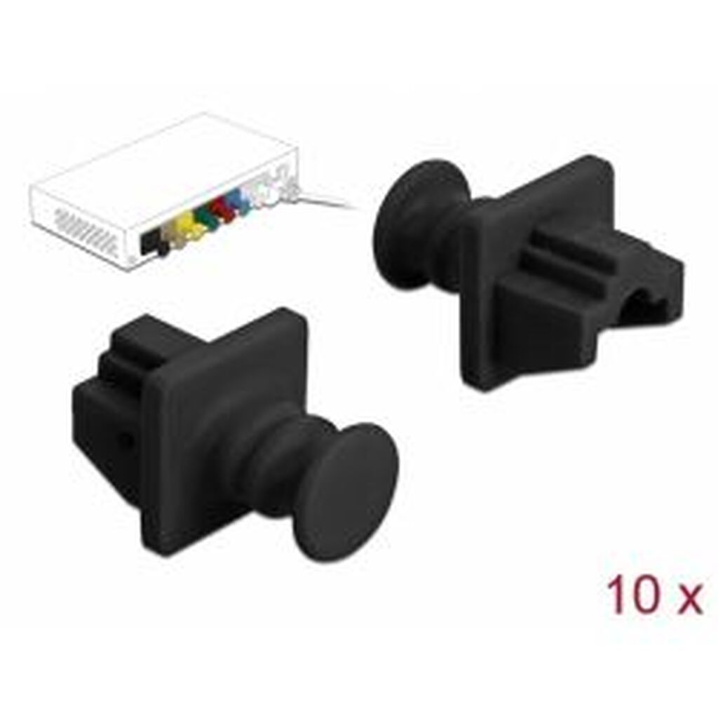Delock Dust Cover For Rj45 Jack 10 Pieces Black