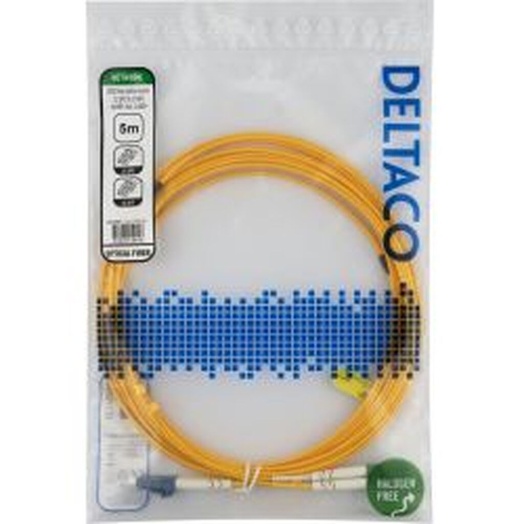 Deltaco Os2 Fiber Cable, Lc - Lc, Duplex, Upc/apc, 5,0m