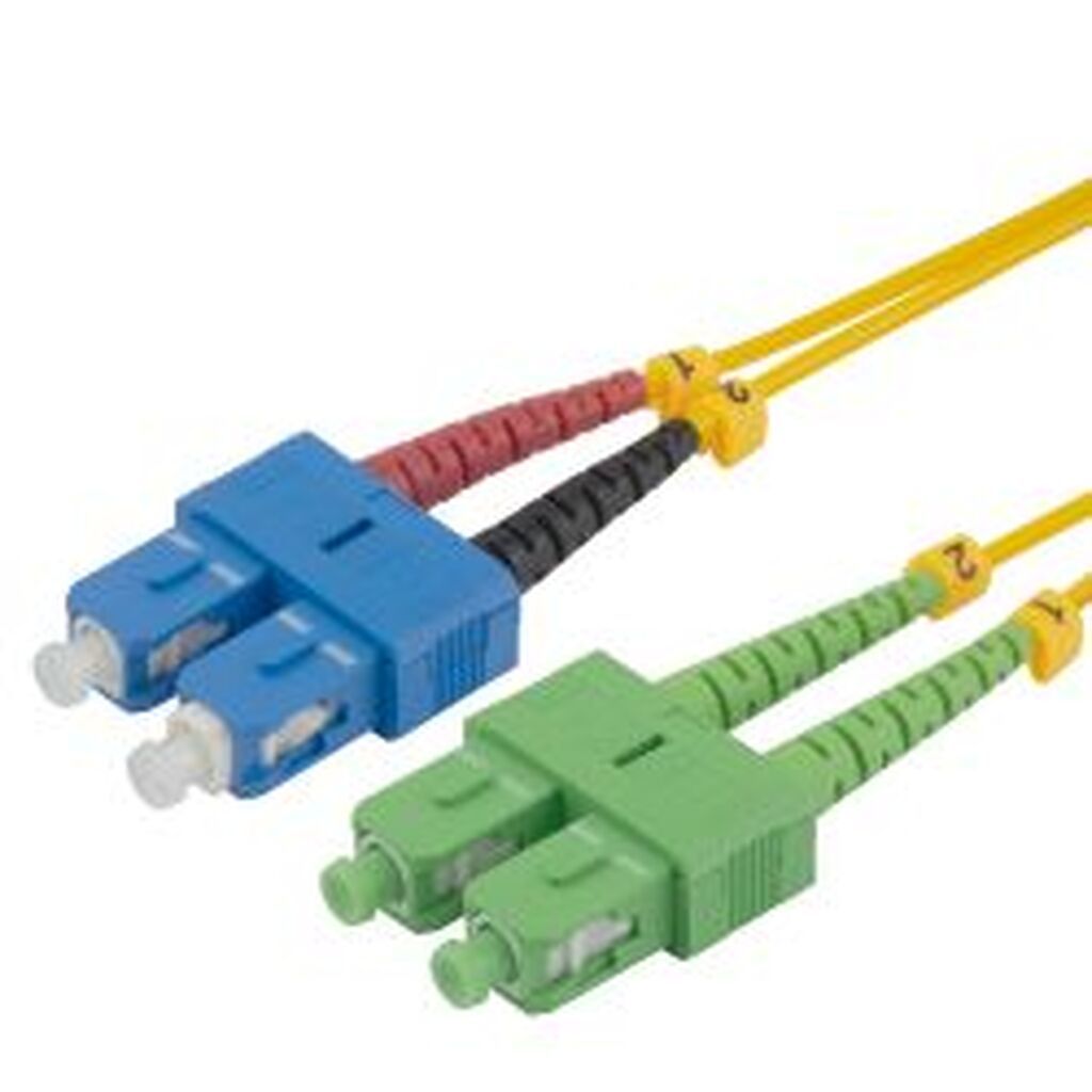 Deltaco Os2 Fiber Cable, Sc - Sc, Duplex, Upc/apc, 1,0m