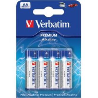 Verbatim Batteries, Aa (lr06), 4-pack, Alkaline, 1.5 V
