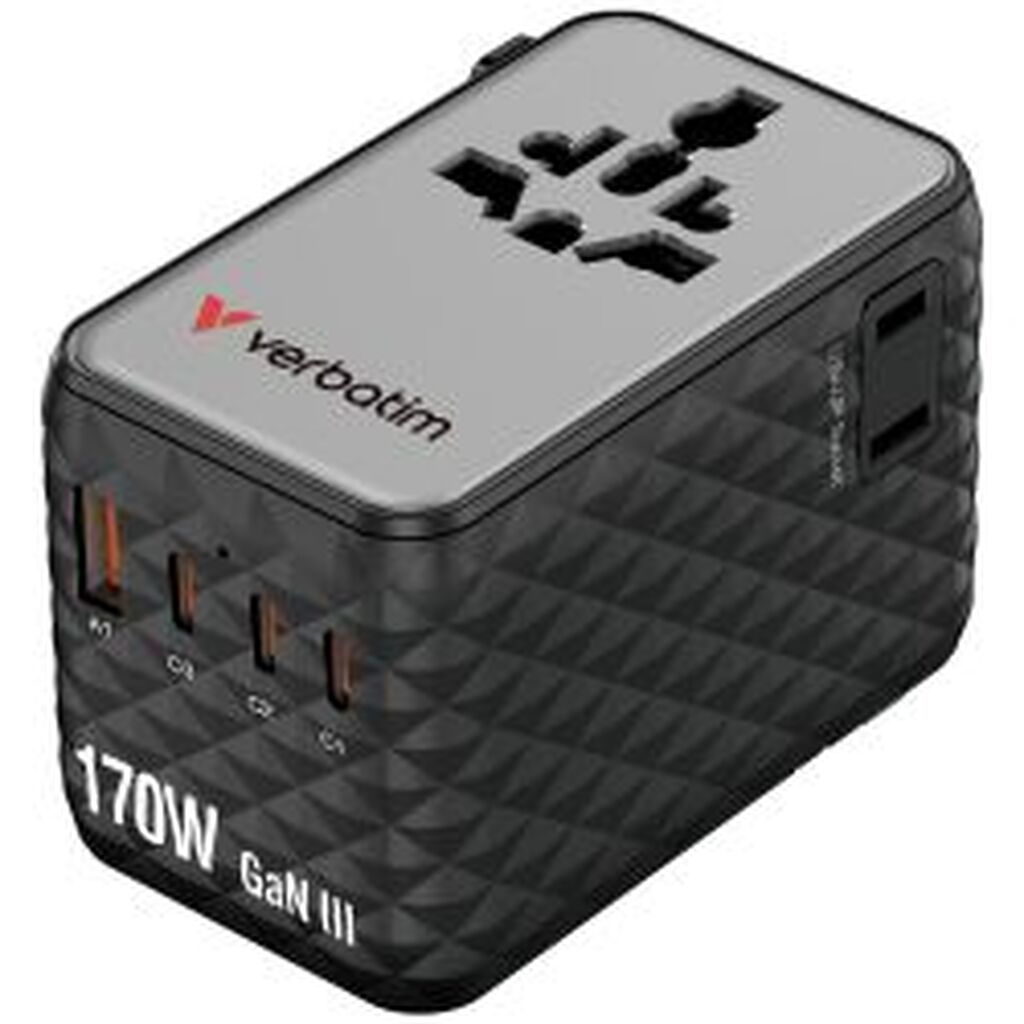 Verbatim Charge ?n? Travel 170w Universal Travel Adapter Black