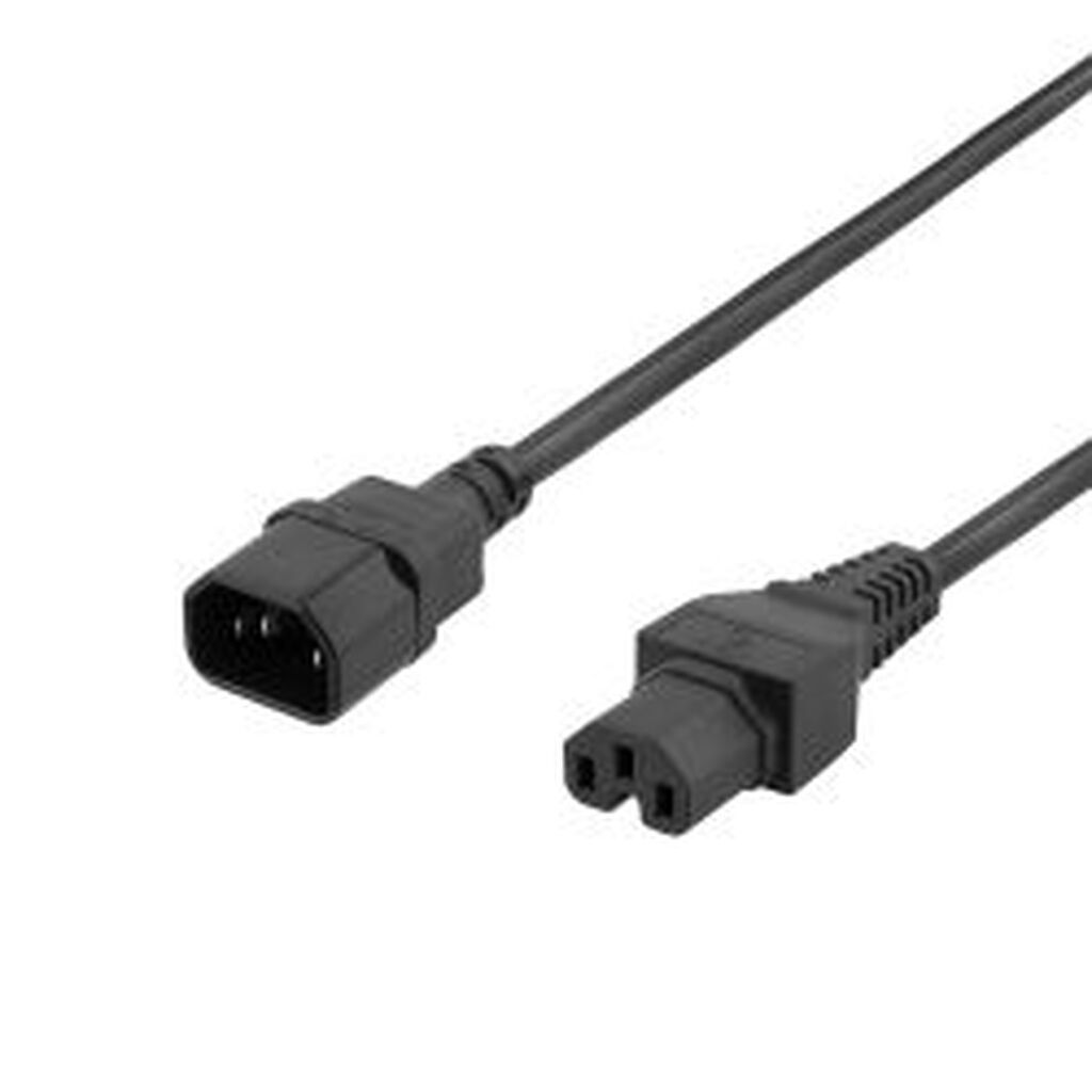 Deltaco Extension Cord Iec C15, Iec C14, 1m, Black