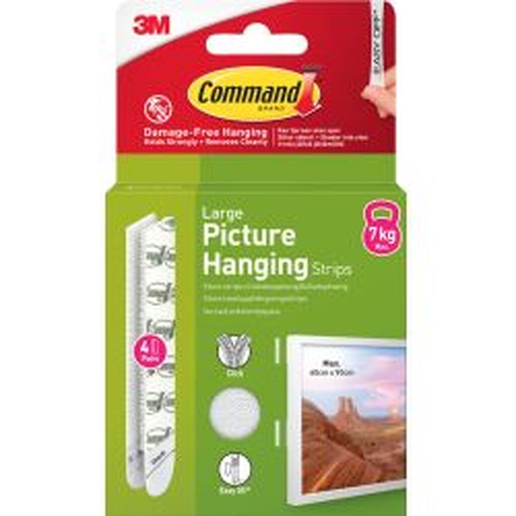 3M Command Strips White Large 4 Sets