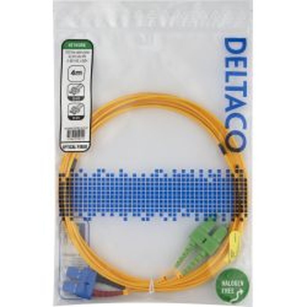 Deltaco Os2 Fiber Cable, Sc - Sc, Duplex, Upc/apc, 4,0m