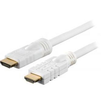 Deltaco Active Hdmi Cable, Hdmi High Speed With Ethernet, 20m, White