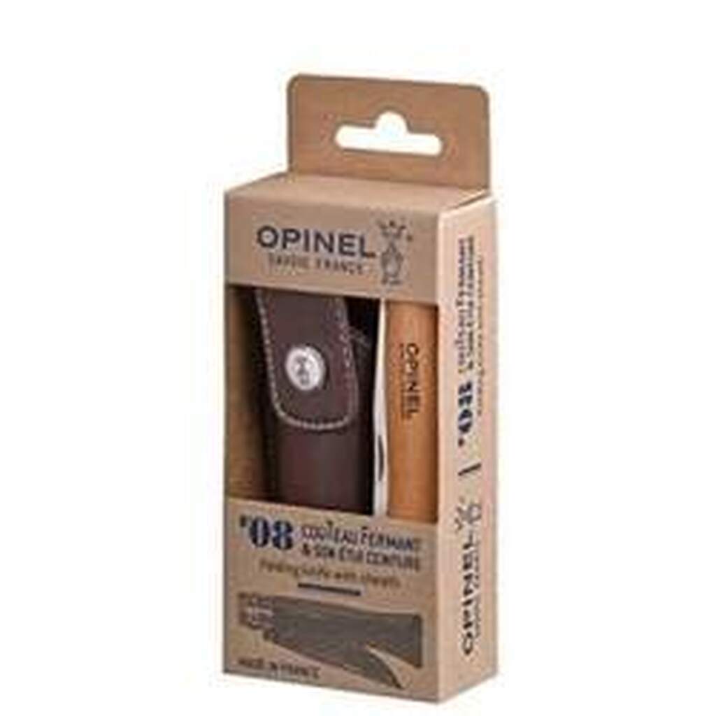 Opinel NÂ°8 stainless 8,5 cm. m.skede bøg