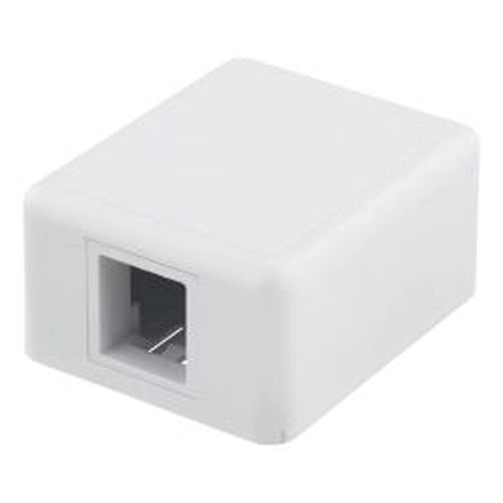 Deltaco Surface Mount Box For Keystone, 1 Port, White - Diverse