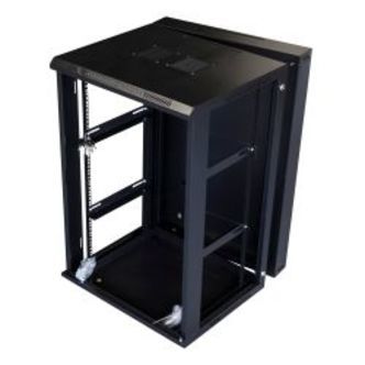 Toten 19 Wall Cabinet,18u, 600 600, Glass Door, Black - Tilbehør til computer