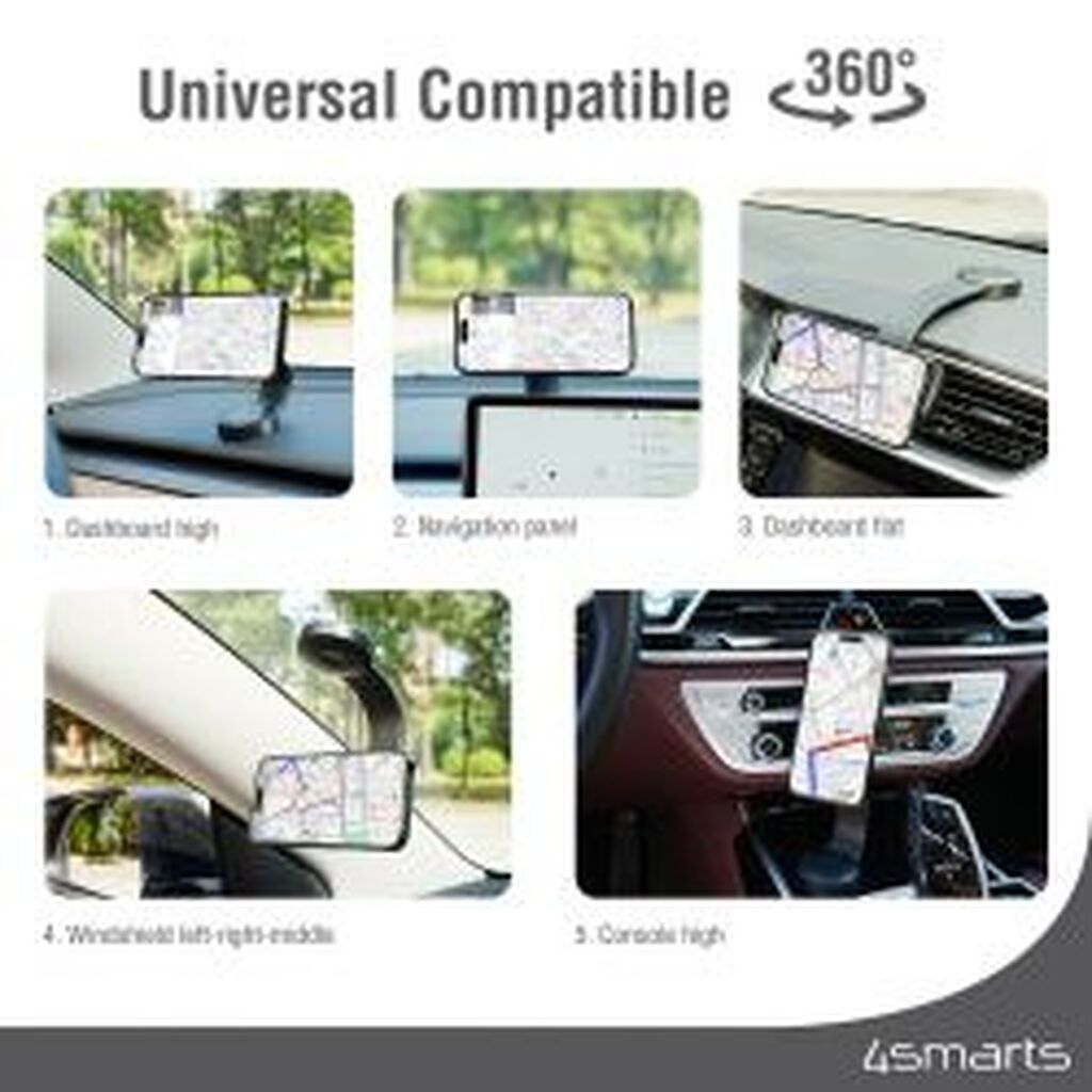4smarts Qi2 Car Charging Set Grey