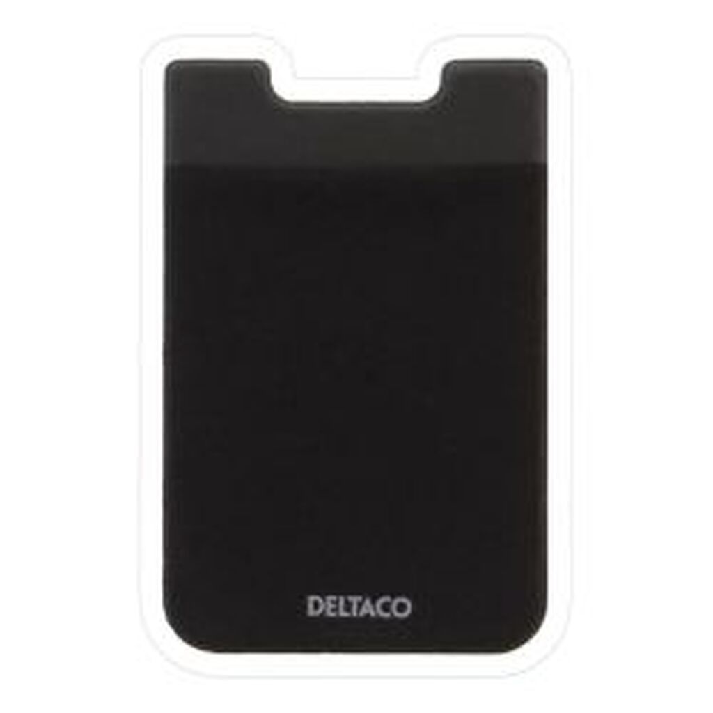 Deltaco Adhesive Credit Card Holder, 3m Adhesive, Black - Kortholder