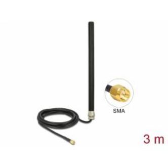 Delock Lte Umts Gsm Antenna Sma Plug, 3 Dbi, Rg-58, 3 M, Black