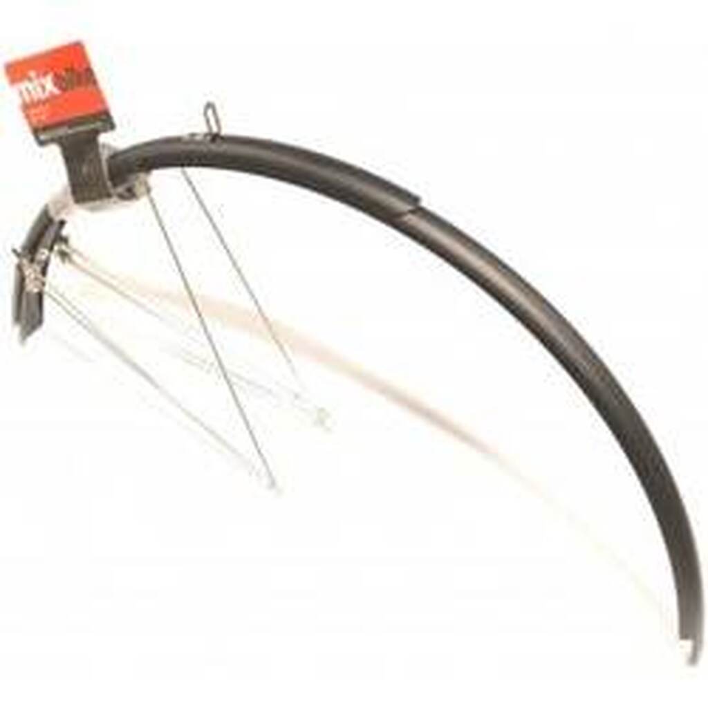 Skærmsæt 700c 33mm, Matsort, Rustfrit Tilbehør - Cykelskærm