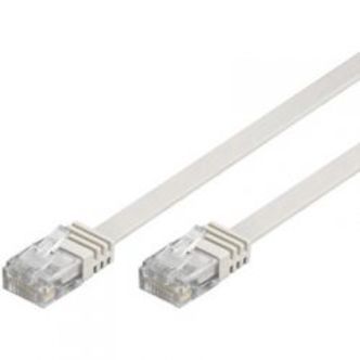 Deltaco U/utp Cat6 Patch Cable, Flat, 0.5m, 250mhz, White - Ledning
