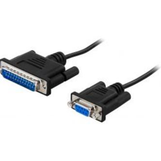 Deltaco Printer Cable Serial Db25ma-db9fe, Black, 3m