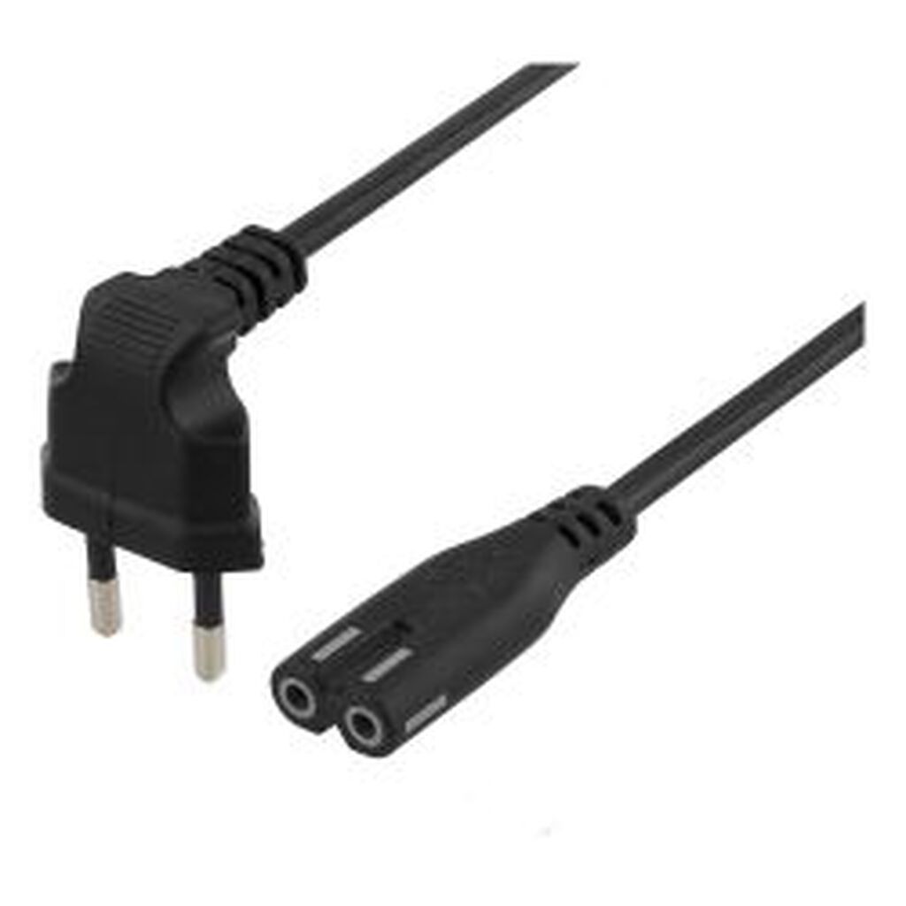 Deltaco Power Cable Angled Cee 7/16 Straight Iec 60320 C7 3m Black