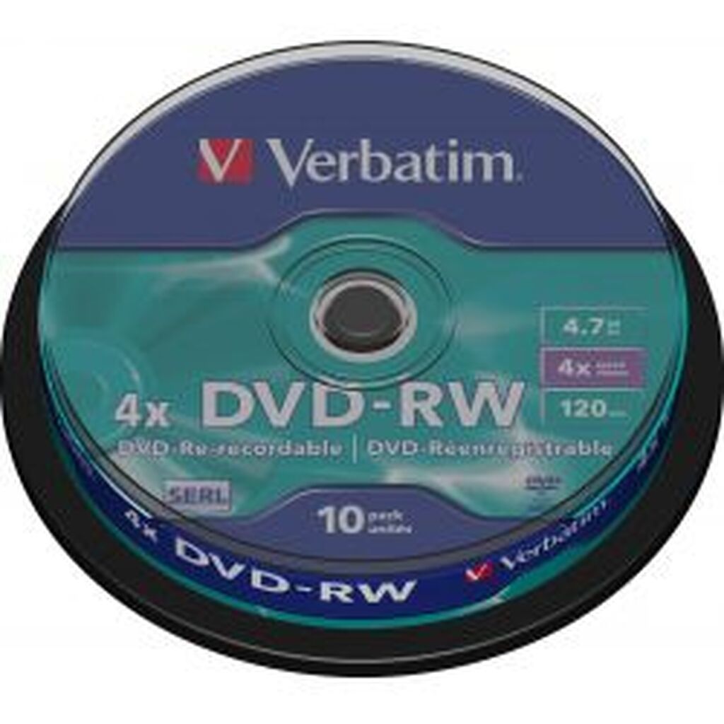 Verbatim Dvd-rw, 4x, 4.7 Gb/120 Min, 10-pack Spindel, Serl
