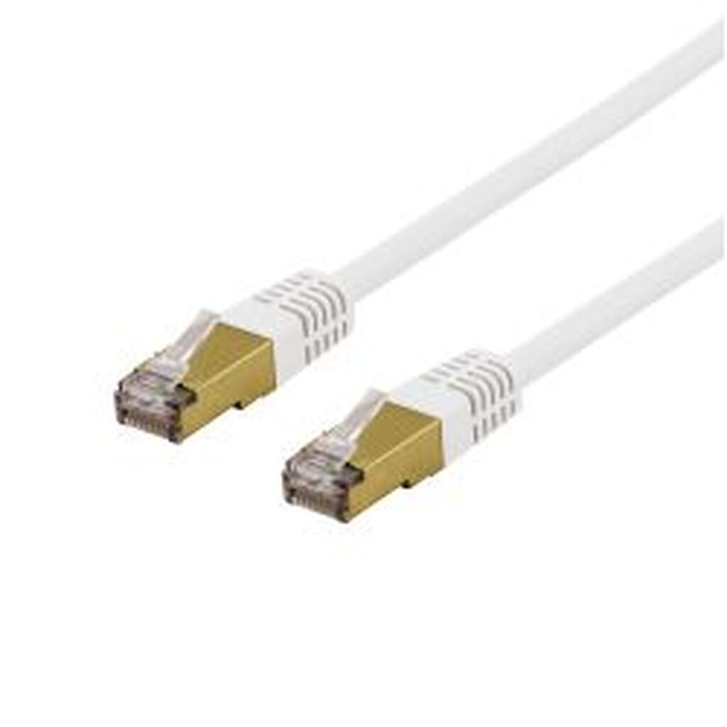 Deltaco S/ftp Cat6a Patch Cable, Delta Cert, Lszh, 1m, White