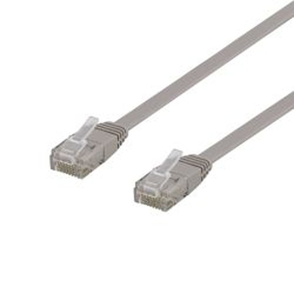 Deltaco U/utp Cat6 Patch Cable, Flat, 10m, 250mhz, Grey