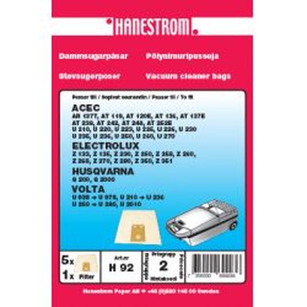 Hanestroem Dammsugarpåsar Volta U 250-u 280