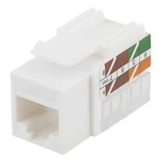 Deltaco Cat6a Keystone Jack, Lsa/110 Termination, Plastic, 90, White