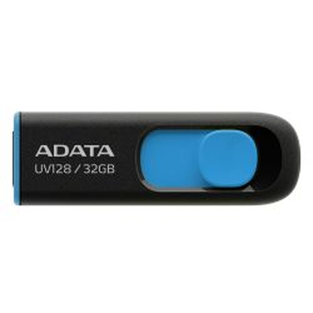 Adata 32gb Uv128 Usb 3.0 Memory Pen, Retractable, Black & Blue