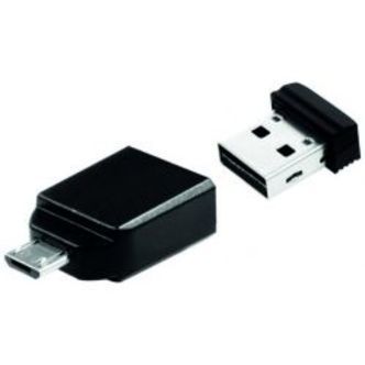 Verbatim Store'n'go Nano Usb Drive 16gb + Otg Adapter