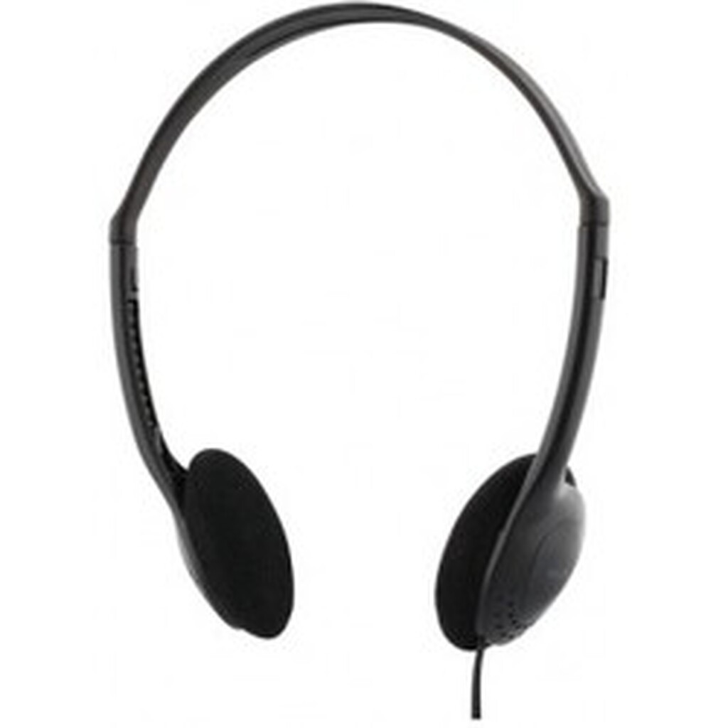 Deltaco-of Hovedtelefon M/volumekontrol, 1 X 3,5mm, 2m, Sort - Høretelefon