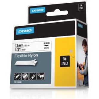 Dymo Rhino Pro Markable Flex Tape 12mm Black Text White Tape 3.5m