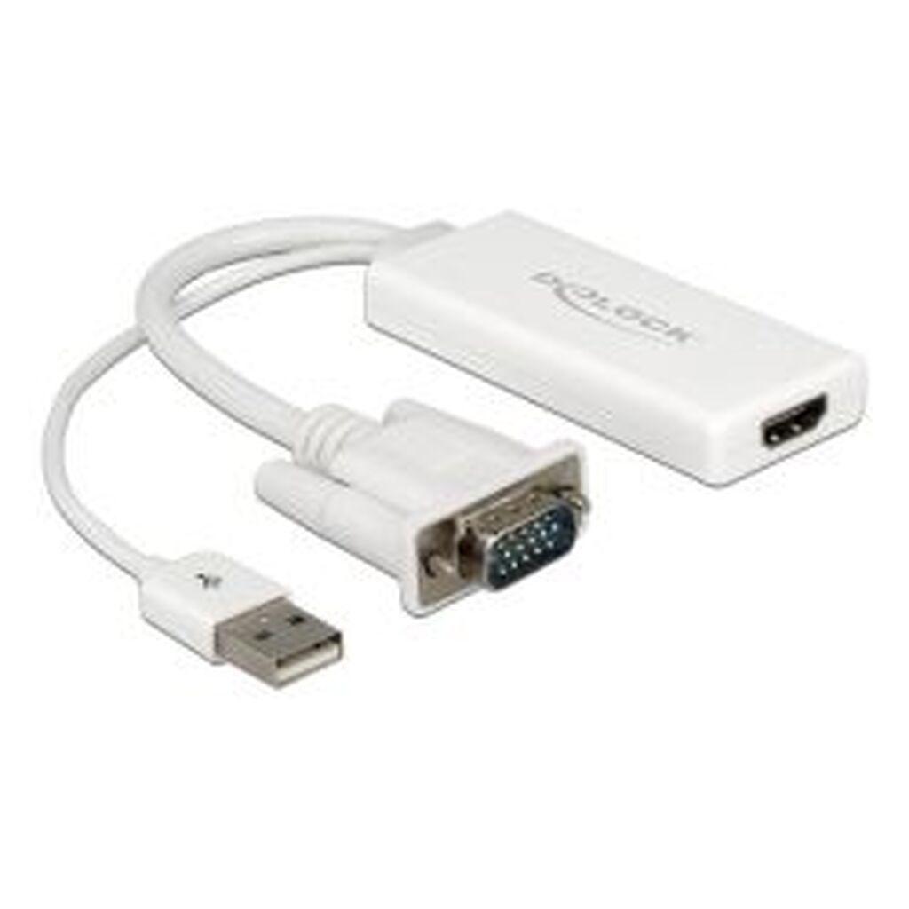Delock Vga To Hdmi Adapter With Audio White
