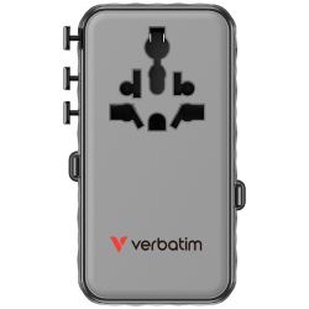 Verbatim Charge ?n? Travel 70w 2c Travel Adapter Retractable Black