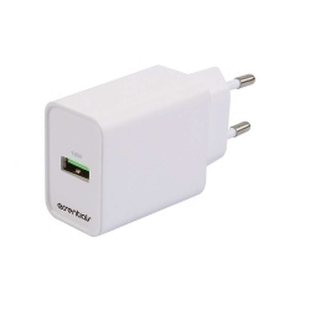 Essentials Wall Charger 18 W Fast Charging, Usb-a, White - Oplader