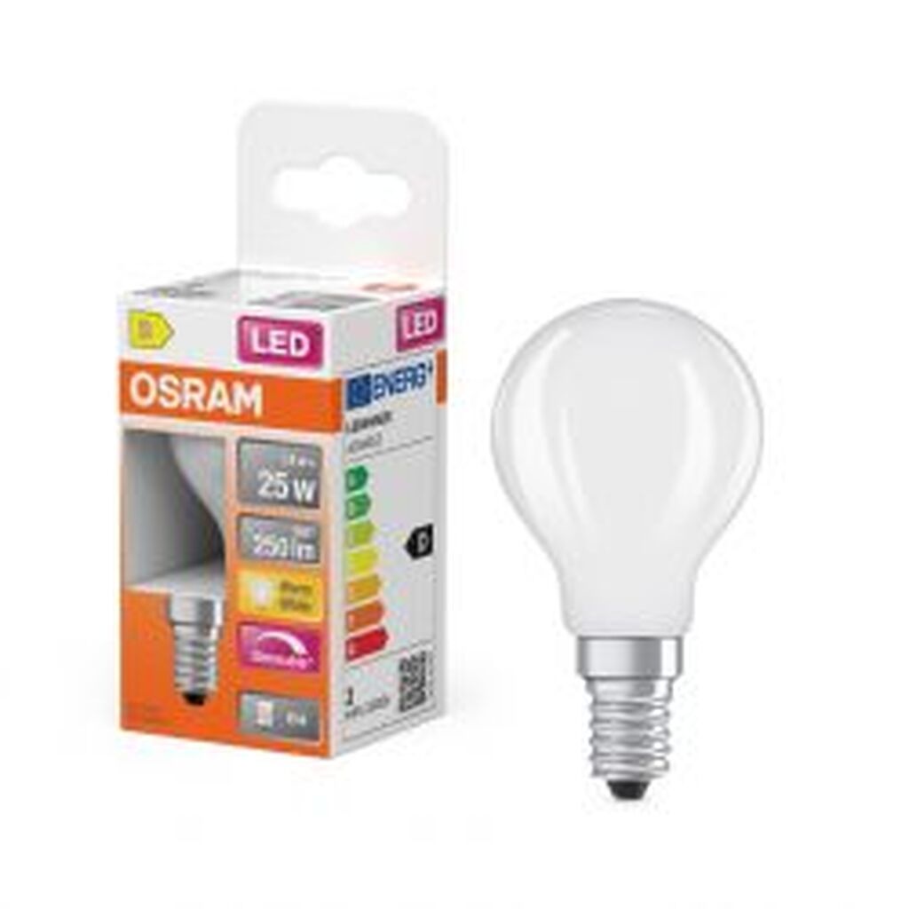 Osram Led Mini-ball Frost 250lm 1,8w/827 (25w) E14 Dimmable