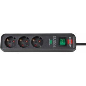 Brennenstuhl Power Strip, 3xcee 7/3, 1xcee 7/7, 2m Cable, Black
