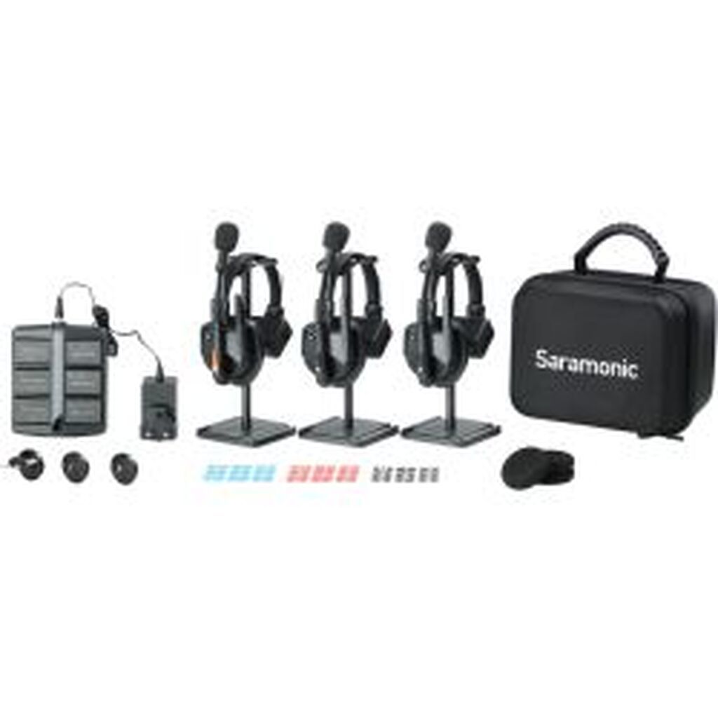 Saramonic WiTalk9 WT3S 3-Person Full-Duplex 1.9GHz Wireless Headset Intercom System w/ carry case