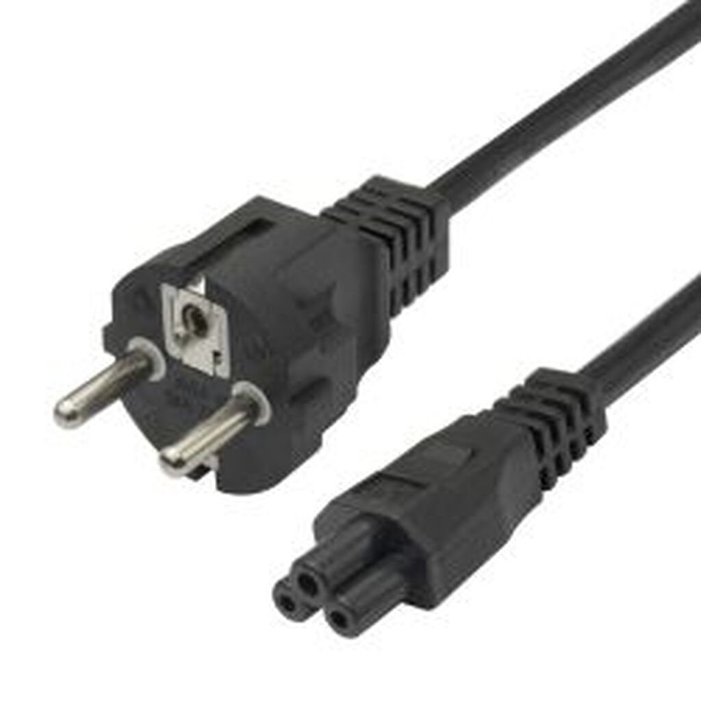 Deltaco Power Cord Cee 7/7 - C5, 1,5m, Black - Ledning
