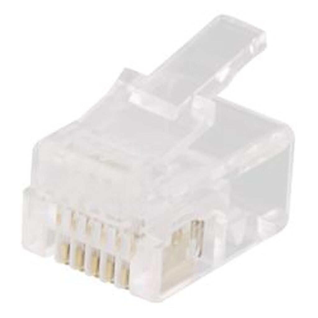 Deltaco Modular Connector Rj12, 6p6c, 20-pack, Transparent