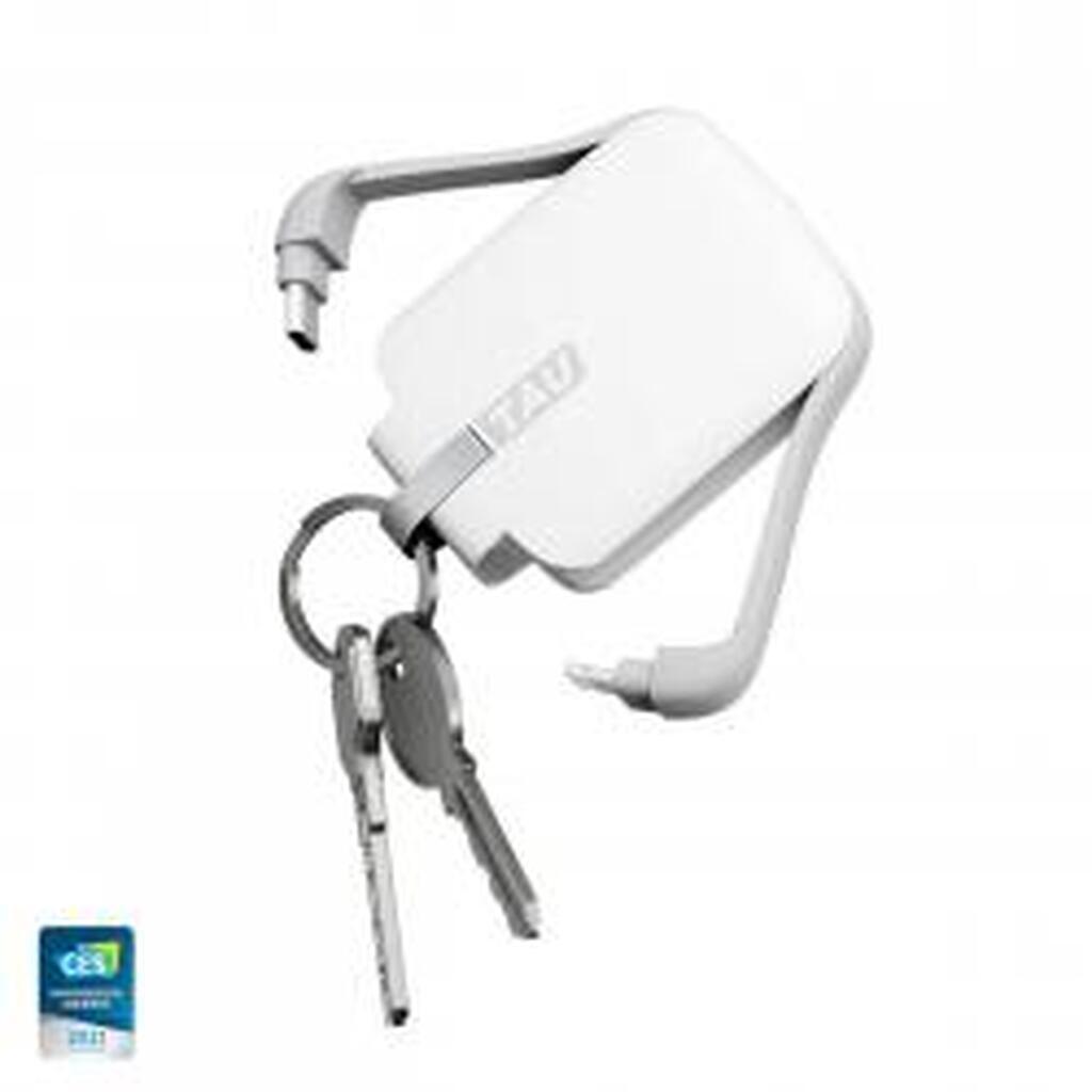 Rollingsquare Tau Power Bank, 1400mah, C/lightning/micro Usb - White