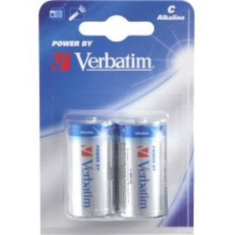 Verbatim Batteries, C (lr14), 2 Pcs Alkaline, 1.5 V