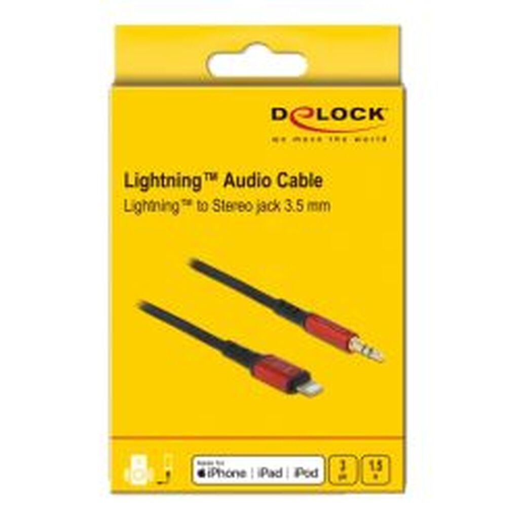 Delock Audio Cable 8 Pin Lightning? Male To Stereo Jack Male 3.5 Mm