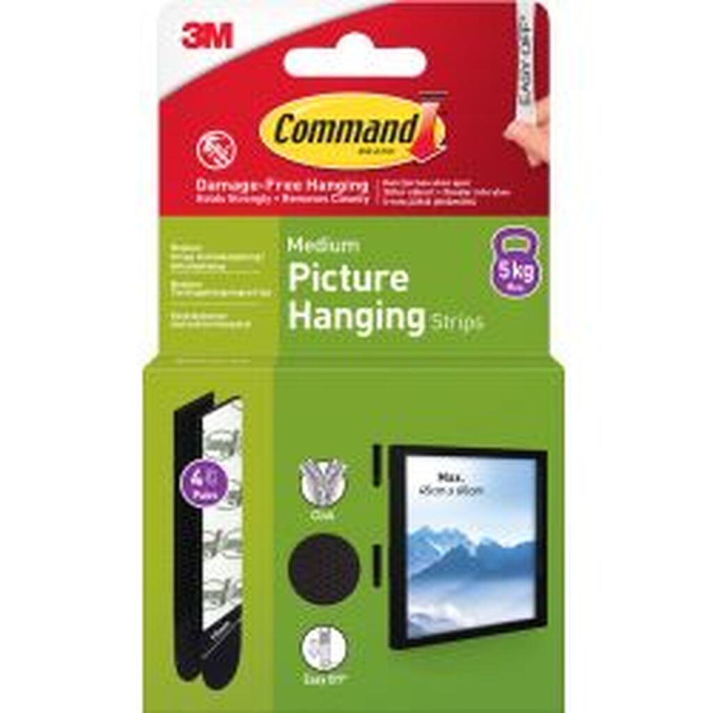 3M Command Strips Black Medium 4 Sets