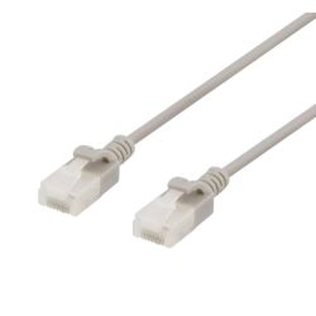 Deltaco U/utp Cat6a Patch Cable, Slim, 3,5mm Diameter, 0,5m, Grey - Ledning