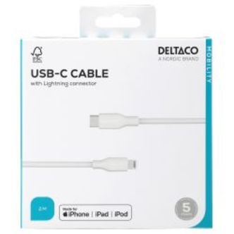 Deltaco Usb-c - Lightning Cable, C94, 2 M, White
